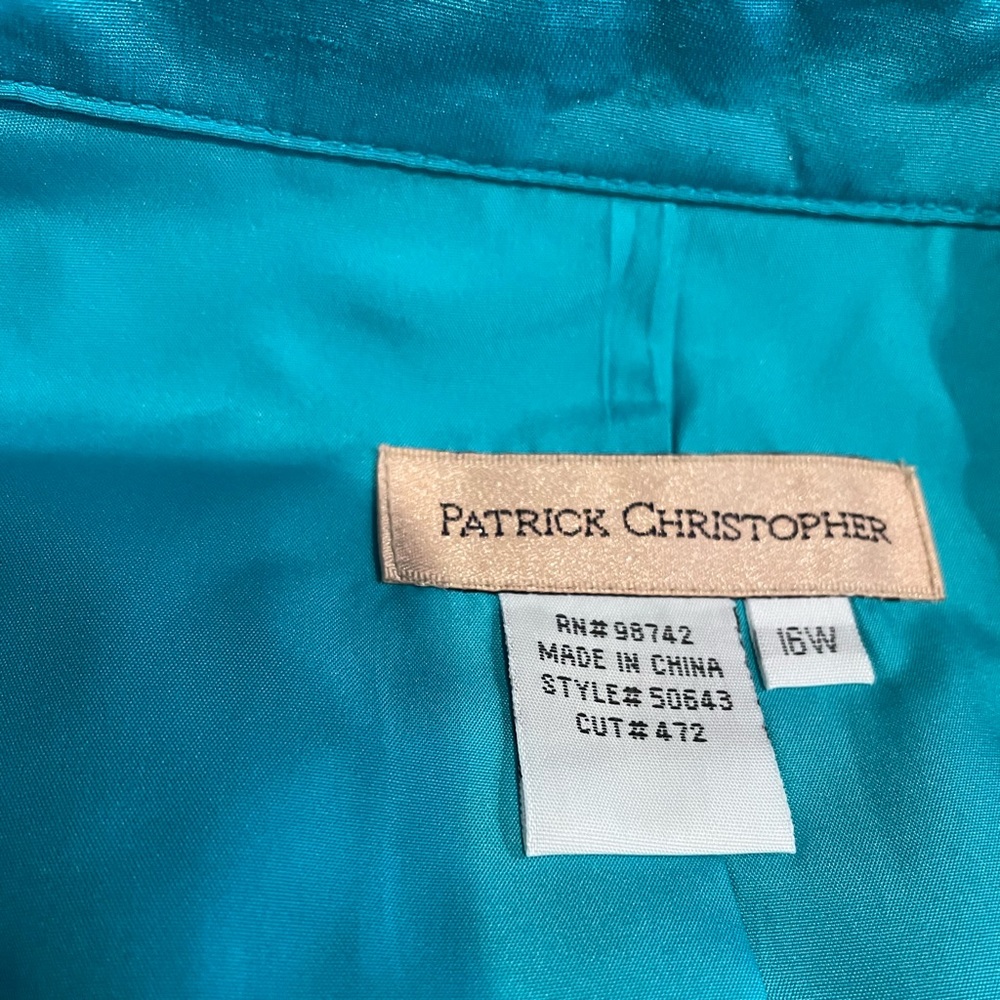 Patrick Christopher Size 16w 100% Silk Blazer Ful… - image 8